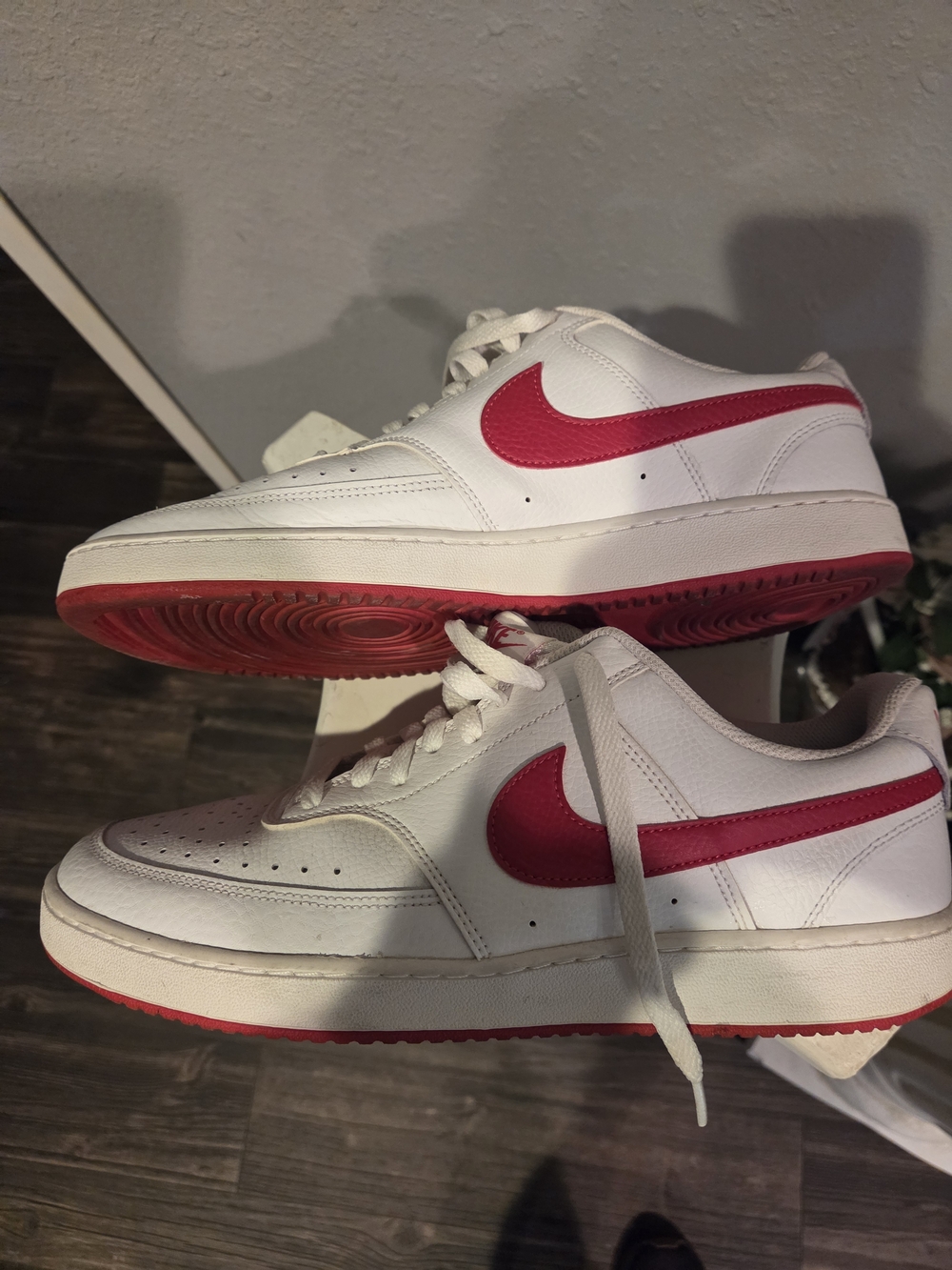 Nike White Court Vision Low Sneakers "White University RED"